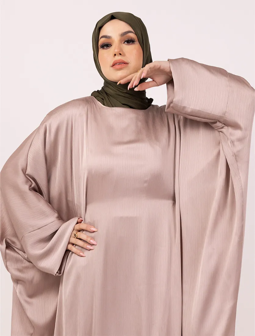 Pink Chiffon Satin Batwing 